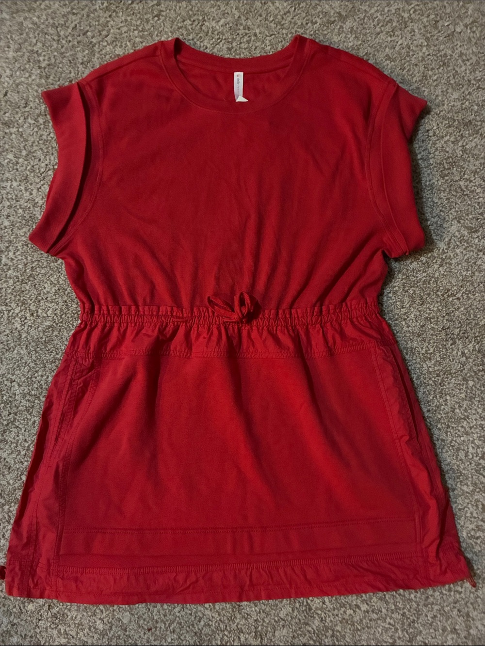 Anthropologie Daily Practice Short Sleeve Mini Dress Ribbed Red XL NWT
